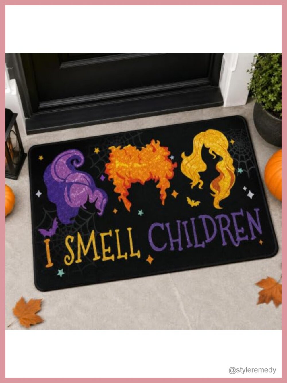 Halloween Door Mat Non-Slip Rubber Linen Felt Indoor Outdoor